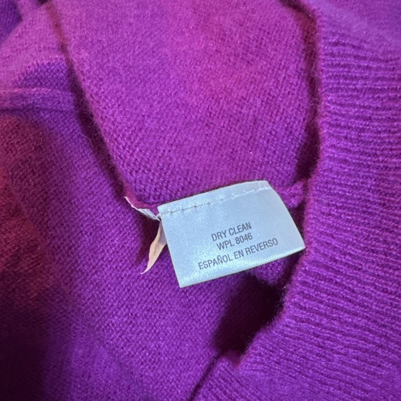 Cashmere Charter Club Size 1X Womens Purple 100% Cashmere Knit Pull Over - Picture 4 of 4